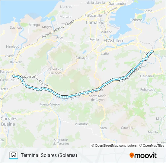 SOLARES-TORRELAVEGA Bus Line Map