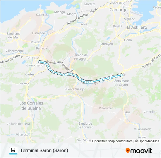 SOLARES-TORRELAVEGA Bus Line Map