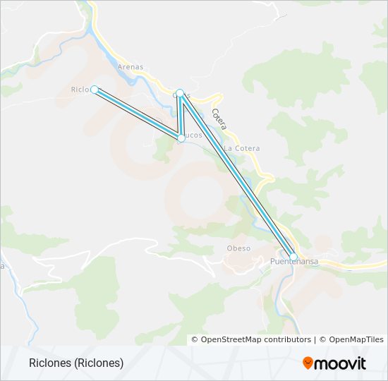 PUENTENANSA-RICLONES bus Mapa de línia