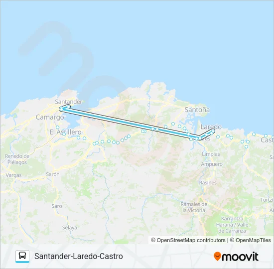 SANTANDER-LAREDO-CASTRO Bus Line Map