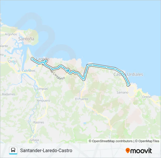 SANTANDER-LAREDO-CASTRO Bus Line Map