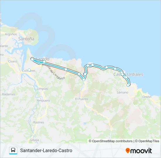 SANTANDER-LAREDO-CASTRO Bus Line Map