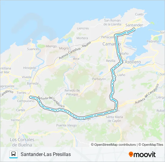 SANTANDER-LAS PRESILLAS Bus Line Map