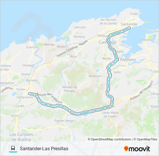 SANTANDER-LAS PRESILLAS Bus Line Map
