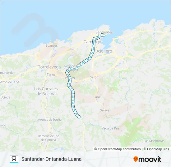 SANTANDER-ONTANEDA-LUENA Bus Line Map