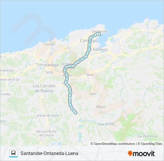 Mapa de SANTANDER-ONTANEDA-LUENA de autobús