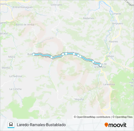 LAREDO-RAMALES-BUSTABLADO Bus Line Map