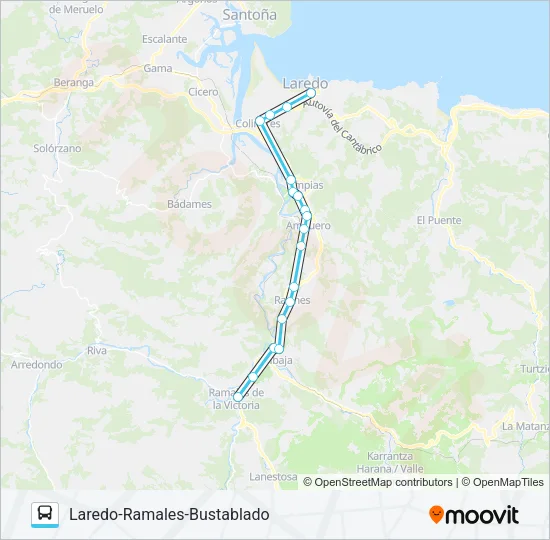 LAREDO-RAMALES-BUSTABLADO Bus Line Map