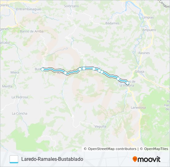 Mapa de LAREDO-RAMALES-BUSTABLADO de autobús