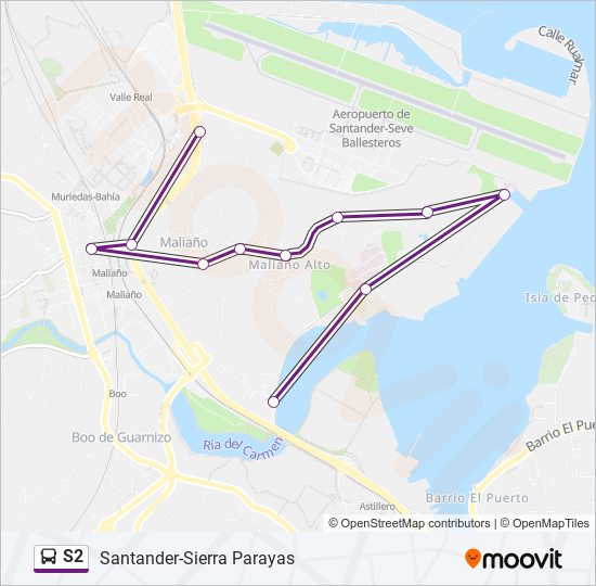 S2 bus Line Map