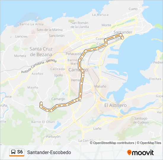 S6 Bus Line Map
