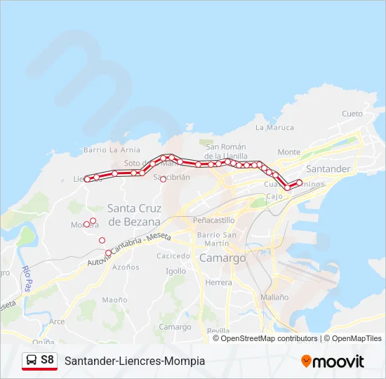 S8 Bus Line Map