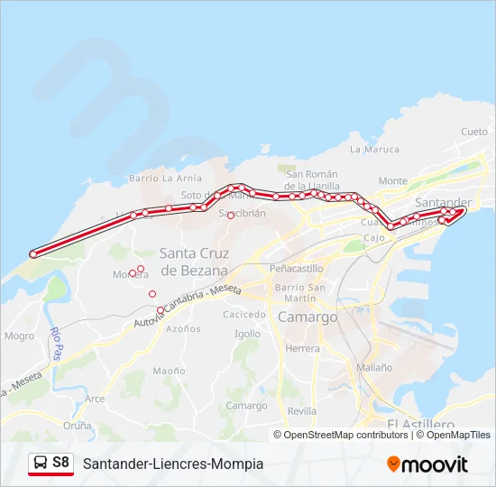 S8 Bus Line Map