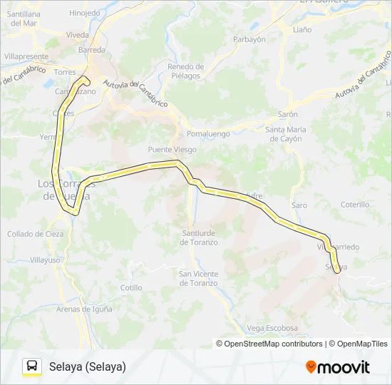 TORRELAVEGA-LOS CORRALES-SELAYA Bus Line Map