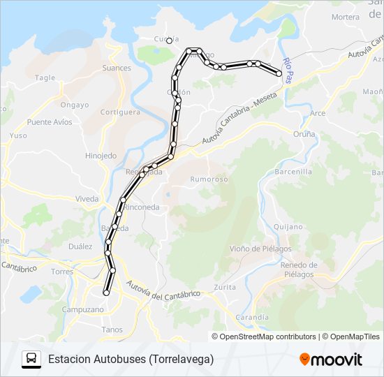 Mapa de ESTACION MOGRO-TORRELAVEGA de autobús