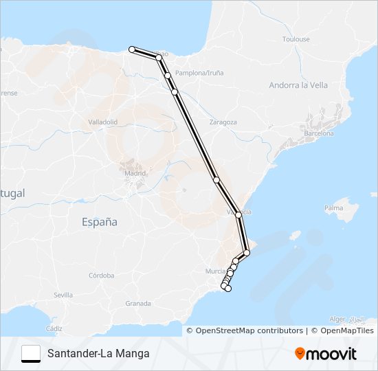 SANTANDER-LA MANGA bus Mapa de línia