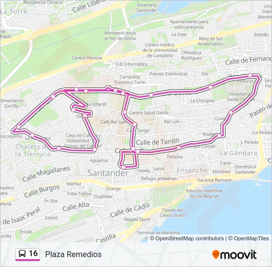 16 Bus Line Map