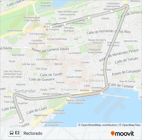 E2 Bus Line Map