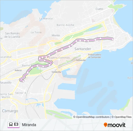 E3 Bus Line Map