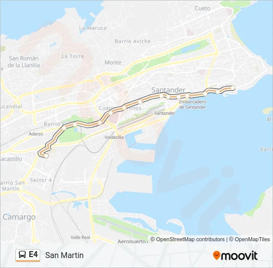 E4 Bus Line Map