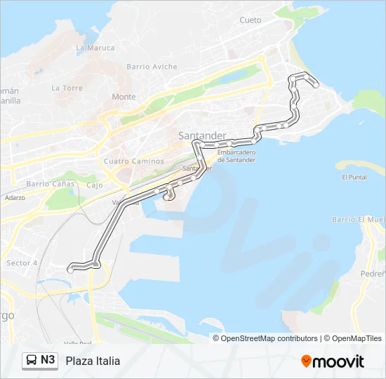 N3 Bus Line Map