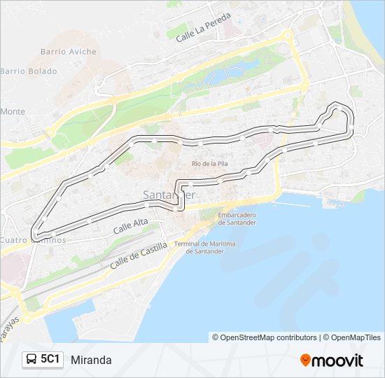 Mapa de 5C1 de autobús