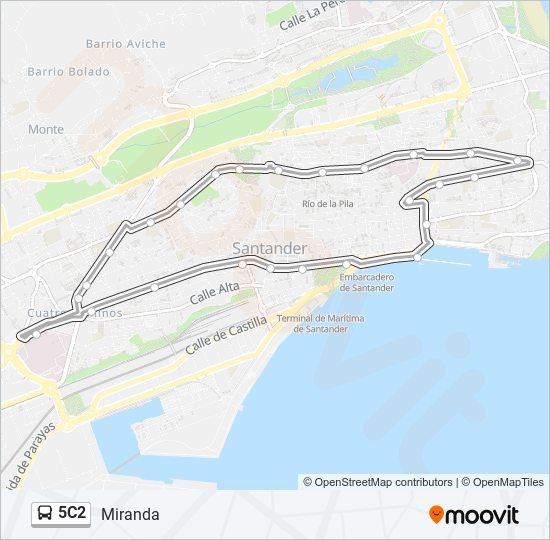 Mapa de 5C2 de autobús