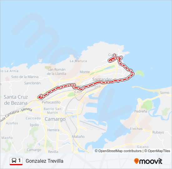 1 bus Line Map