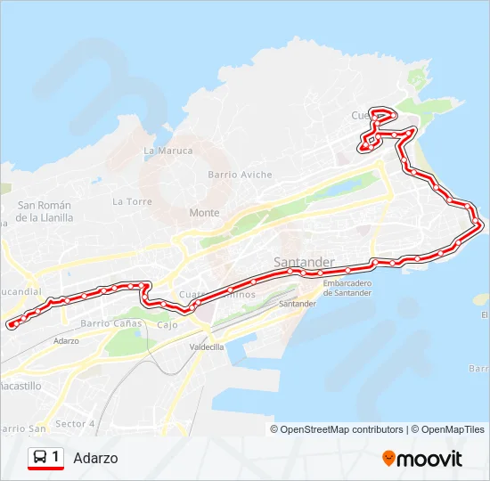1 Bus Line Map