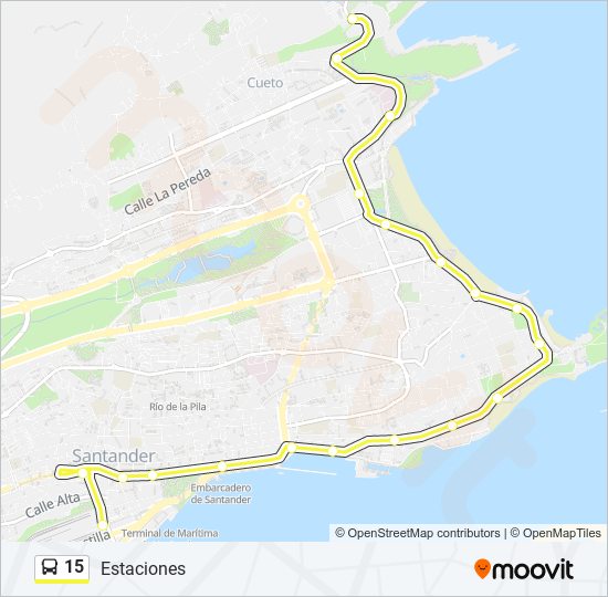 Mapa de 15 de autobús