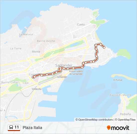 11 bus Mapa de línia