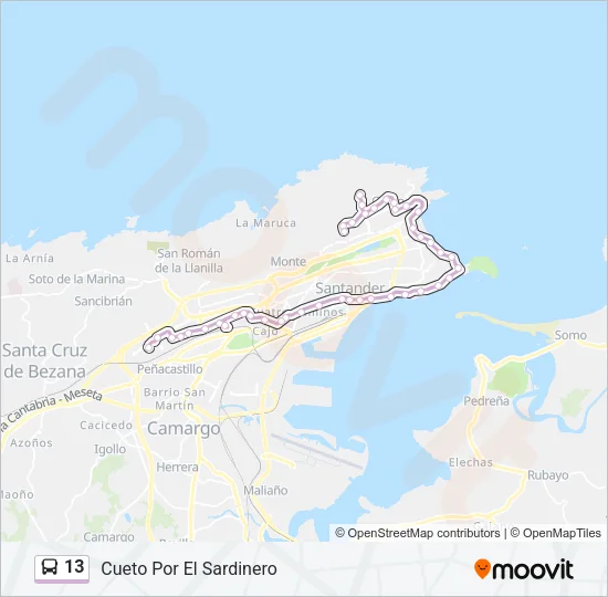 13 Bus Line Map