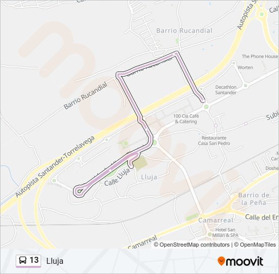 13 Bus Line Map