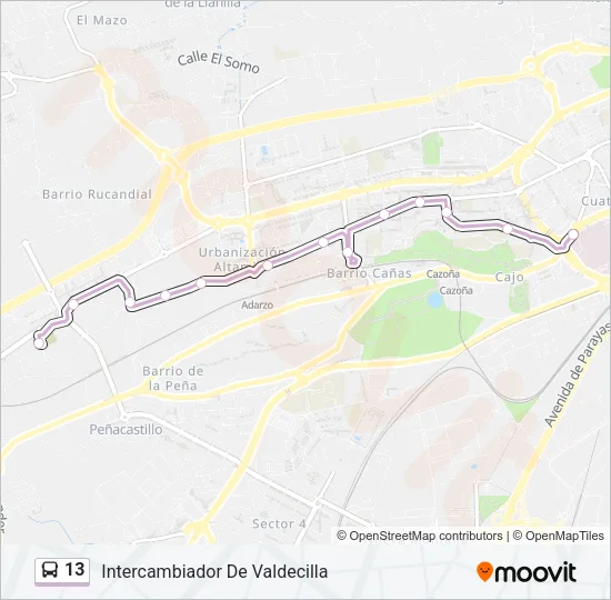 13 Bus Line Map