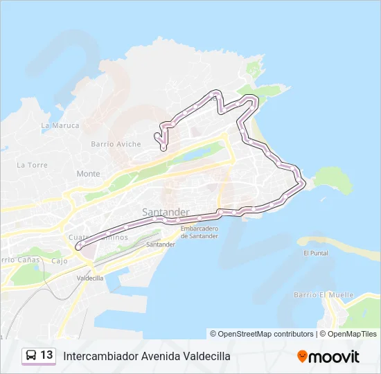 13 bus Mapa de línia
