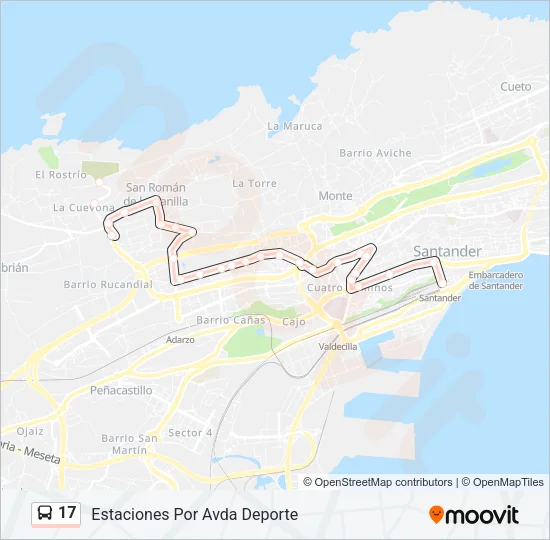 17 Bus Line Map