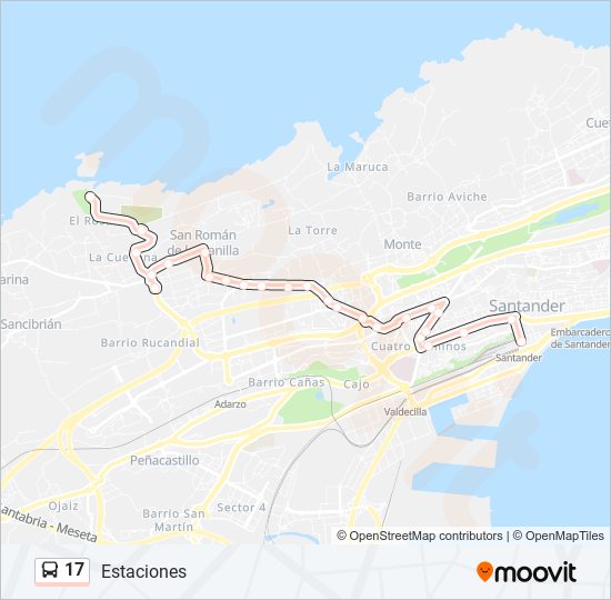 17 bus Line Map