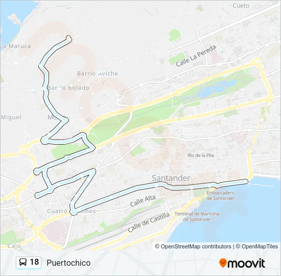 18 Bus Line Map