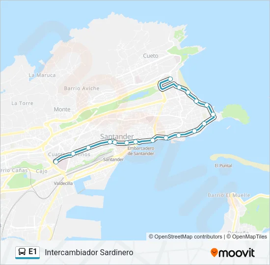 E1 Bus Line Map