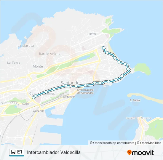 E1 Bus Line Map