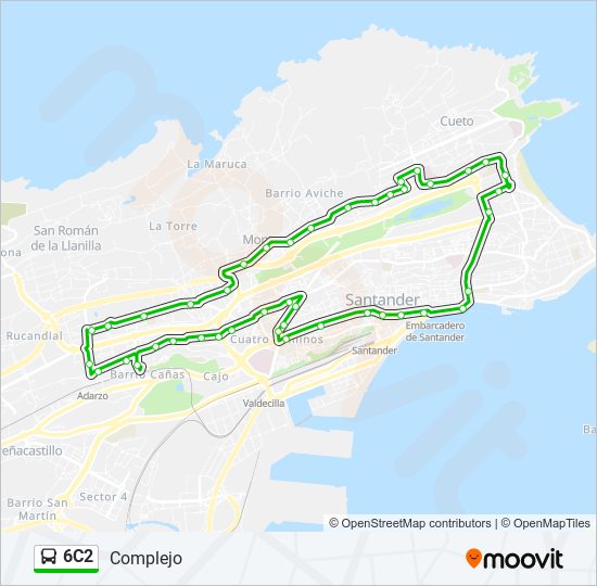 Mapa de 6C2 de autobús