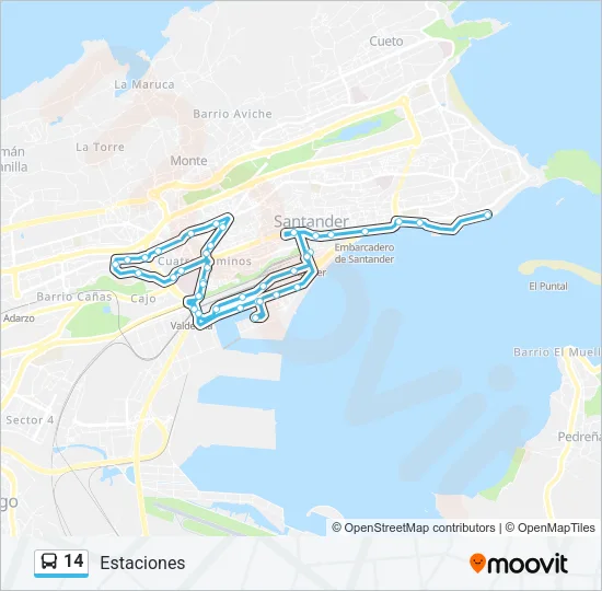 14 Bus Line Map