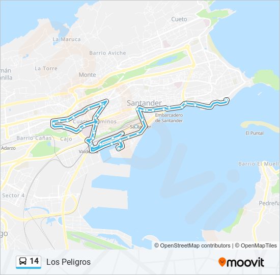 Mapa de 14 de autobús