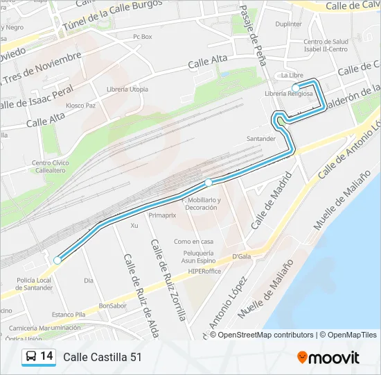 14 Bus Line Map