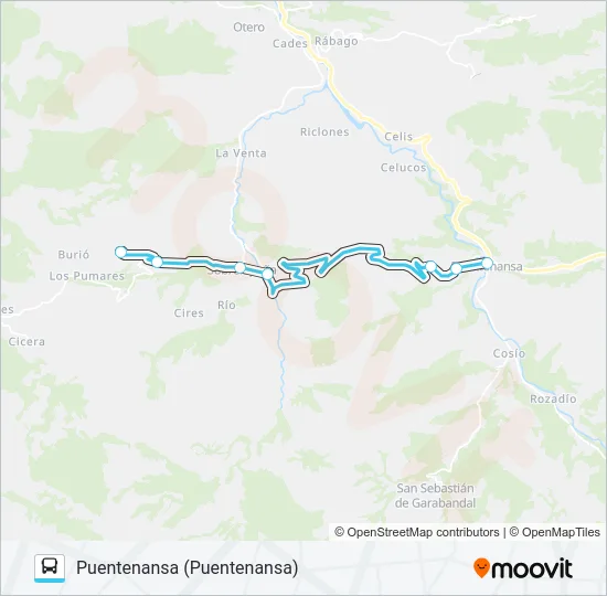 PUENTENANSA-BURIO Bus Line Map