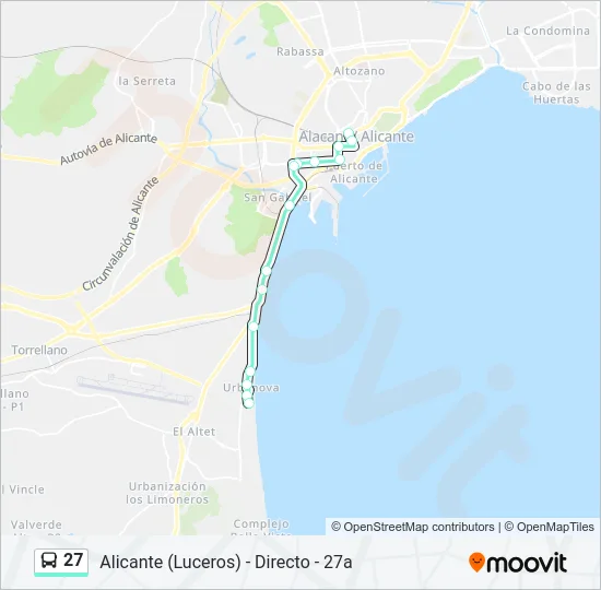 27 Bus Line Map