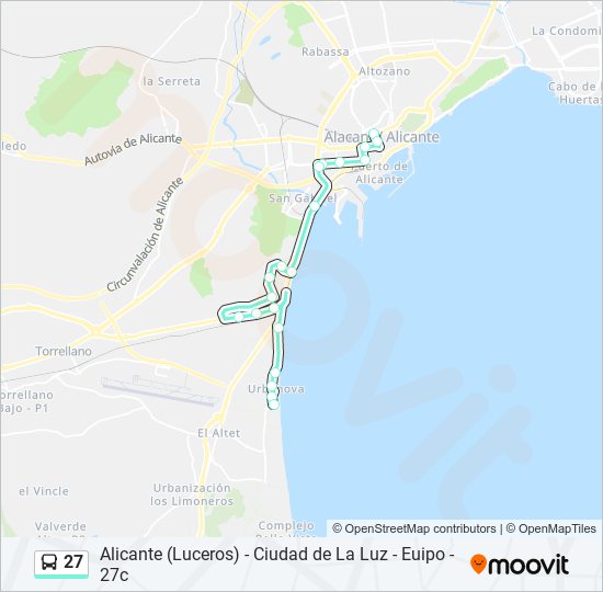 Mapa de 27 de autobús