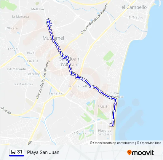 31 Bus Line Map