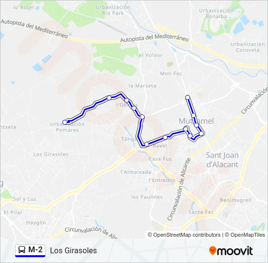M-2 Bus Line Map