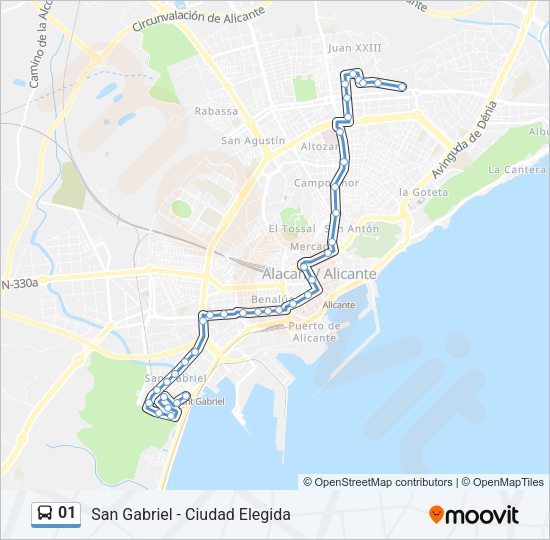 Mapa de 01 de autobús
